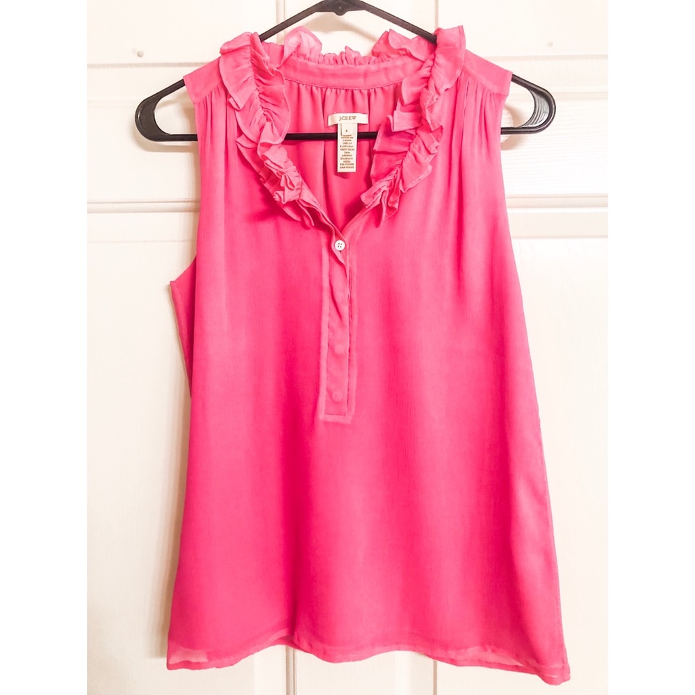 J Crew silk ruffle tank